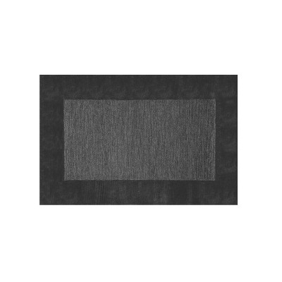 Plow & Hearth 2' x 4' Madrid Banded Rectangular Hearth Rug, in Charcoal