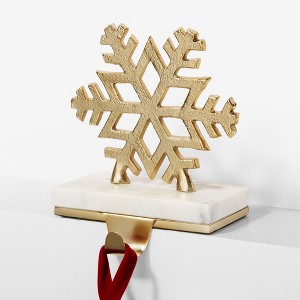 Gold Metal & Marble Christmas Stocking Holder - 1 of 4