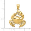 Black Bow Jewelry 14k Yellow Gold Polished 2D Crab Pendant, 20 x 28mm (3/4 x 1 1/8 Inch) - 4 of 4