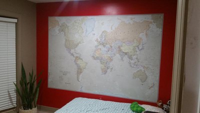 Maps International Giant World Wall Map Mural - Antique Oceans : Target