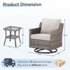 Buenhomino Patio Furniture Set with Thick Cushion, Outdoor High Back Swivel Rocker Patio Chairs, 6PCS Wicker Conversation Set for Deck - 3 of 4