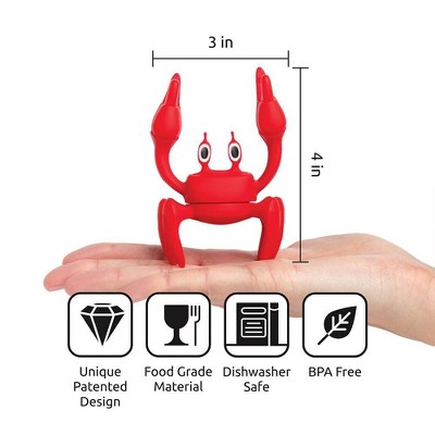 Ototo Holiday Gift Silicone Red Crab Spoon Rest Steam Releaser