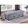 Sapphtopaz Modern Ottoman with Storage&Drawer Upholstered Shoe Bench with Tufted Top Seat Functional Entryway Bench for Living Room,Bedroom - 2 of 4