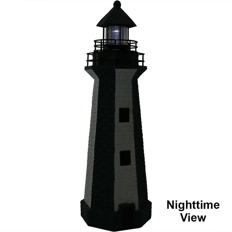 Sunnydaze Outdoor Backyard Garden Nautical Lighthouse Solar LED Pathlight Statue Figurine - 36", 5 of 13