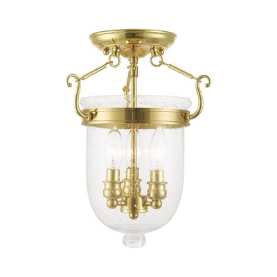 Livex Lighting Jefferson 3 - Light Flush Mount in  Polished Brass