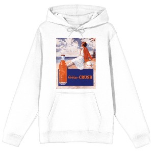 Orange Crush Soda Woman On The Seashore Men's White Sweatshirt - 1 of 2