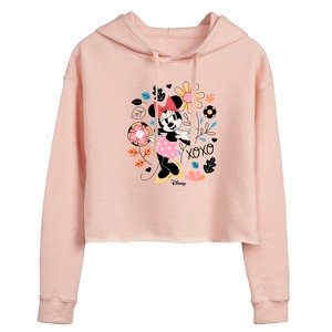 Women's - Disney - Minnie Xoxo Cropped Graphic Hoodie - 1 of 3