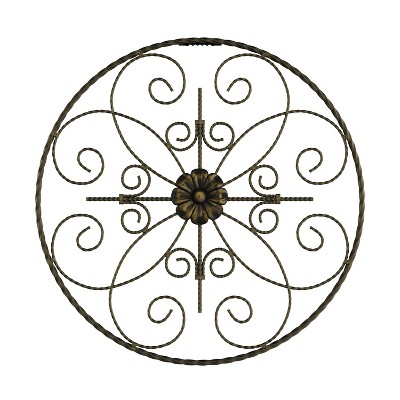 Hastings Home Handcrafted Medallion Metal Wall Art - 14", Bronze