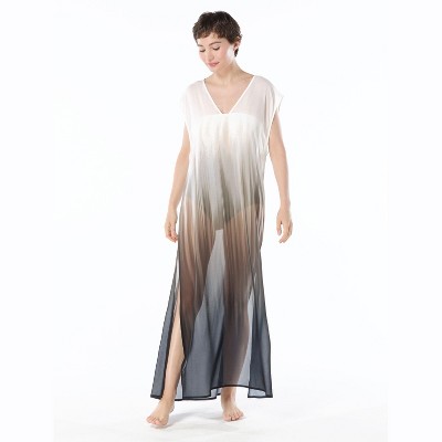 Carmen Marc Valvo V Neck Long Dress