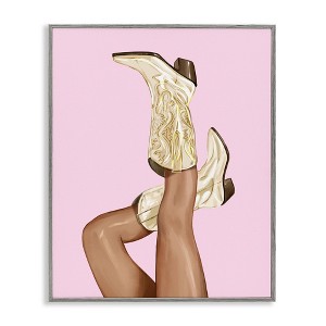 Stupell Industries Pink Country Cowgirl Boots Framed Giclee Art - 1 of 4