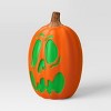 16" Lit Pumpkin Scared Jack with Timer Full Blow Mold and No Cutout Halloween Decorative Prop - Hyde and EEK! Boutique™ - 3 of 3