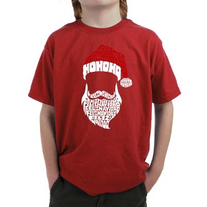 LA Pop Art Feliz Navidad Santa Claus - Boy's Word Art T-Shirt - 1 of 4