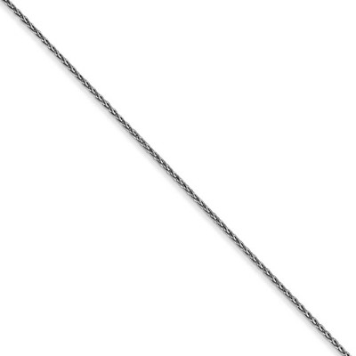 Black Bow Jewelry 1mm, 14k White Gold, Solid Parisian Wheat Chain Necklace