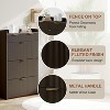 DobleePy 3 Flip Drawer Wood Shoe Cabinet with 2 Extra Drawers & Side Hook, Space-Saving Freestanding Hallway Storage for Apartments - 3 of 4