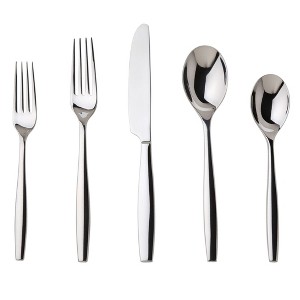Nambe Aidan 5-Piece Place Setting, 18/10 Mirror Stainless Steel Silverware Cutlery Set, Designed for Home Kitchens, Hotel, or Restaurant Use,Silver - 1 of 4
