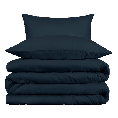 Egyptian Quality Cotton 1000 Thread Count Solid 3 Piece Duvet Cover Set with Pillow Shams by Blue Nile Mills