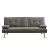 Convertible Futon Sofa Bed,Faux Leather Upholstered Sleeper Sofa Bed,Folding Lounge Couch with Cup Holders & Removable Armrests for Living Room - 4 of 4