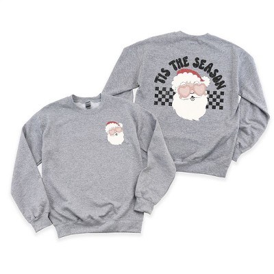 Simply Sage Market Women's Graphic Sweatshirt Tis The Season Santa Front and Back