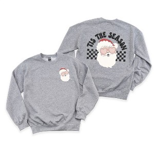 Simply Sage Market Women's Graphic Sweatshirt Tis The Season Santa Front and Back - 1 of 4