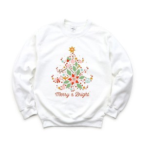 Simply Sage Market Women's Graphic Sweatshirt Merry and Bright Tree Grunge - 1 of 2