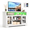 Modern Glass TV Stand for 65" TVs, Entertainment Center with LED Lights, Storage Cabinets & Adjustable Shelves - 4 of 4