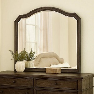 Royal Hampton 43.5 Inches Scalloped Mirror with Molded Details, Brown - 1 of 4