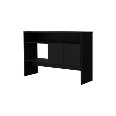 GlasFlength Decorative Storage Cabinets Modern Open Shelf Console Table Simple Design for Living Room Entryway, Black, 47.2"*14"*31.8"