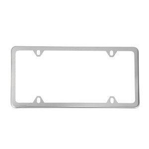 Unique Bargains Stainless Steel Car Front Rear License Plate Holder 4 Hole Black 1 Pc - 1 of 4