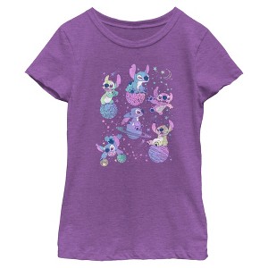 Girl's Lilo & Stitch Planetary Stitch T-Shirt - 1 of 4