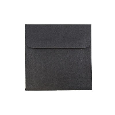 JAM Paper 5 x 5 Square Invitation Envelopes Black Linen V01209