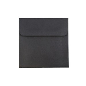 JAM Paper 5 x 5 Square Invitation Envelopes Black Linen V01209 - 1 of 2