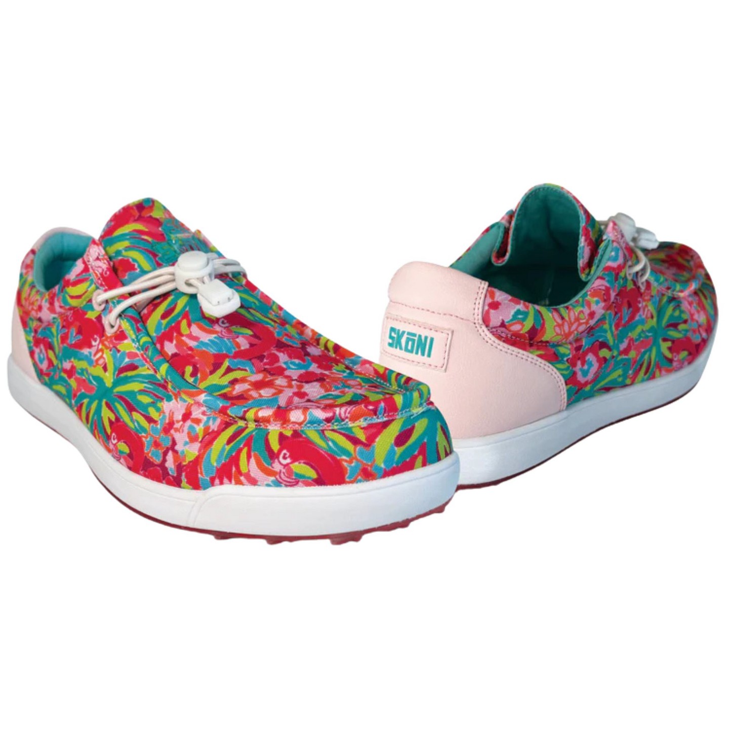 Женские кроссовки SKONI G2 Spikeless Slip On Waterproof Golf Shoe (Pink Floral), цвет: Розовый — фото 2