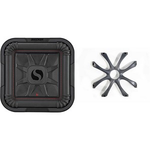 Kicker 46L7T104 L7T L7-Thin 10-Inch (25cm) Subwoofer, Dual Voice Coil, 4-Ohm, 500 Watt w/ Cast Aluminum Grill Bundle - 1 of 4