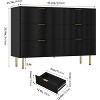 6-Drawer Dresser, Wooden Chest of Drawers, Modern Storage Fluted Panel Design Dressers for Living Room, Bedroom, Closet, Hallway, Entryway - 2 of 4