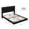 Homhougo Floating Bed Frame Full Size with LED Lights, Upholstered Platform Bed Frame Black - 2 of 4