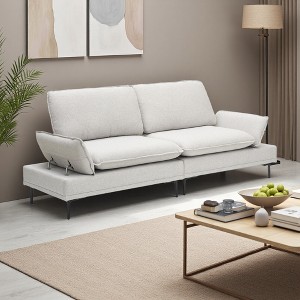 89" Cotton & Linen 2-Seater Sofa with Metal Feet & Soft Foam Cushioning - 1 of 4