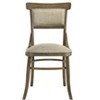 Bistro Set of 2 Vintage Walnut 19" Wide Contemporary Fabric Dining Chair with Cushion - 3 of 4