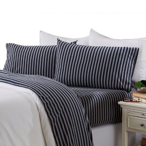 Ultra-Soft Cotton Heathered Melange Jersey Knit Sheet Set - Great Bay Home - 1 of 4