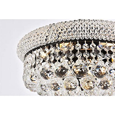 Primo 16-Inch Black and Crystal Flush Mount LED Light