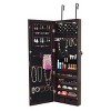 Tangkula Lockable Wall Door Mount Mirrored Cabinet Jewelry Organizer w/ LED Lights - 4 of 4