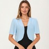 Anna-Kaci Women's Short Sleeve Chiffon Bolero Shrug with Soft Draped Open Front and Lightweight Flowing Silhouette - 2 of 4
