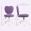Aghana Digitals Purple Linen Office Chair with Heart Backrest, Adjustable Height & 360° Swivel - 2 of 4