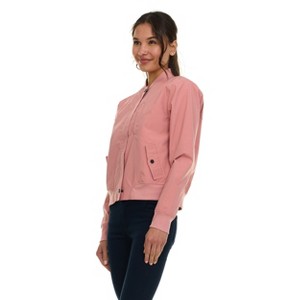Canada Weather Gear Women's Bomber Flight Jacket – Lightweight Zip-Up Windbreaker with Ribbed Cuffs & Patch - 1 of 4