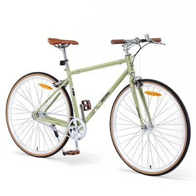 NAYSAYE Bicycle Single Speed Retro Style 700C Road Bike Steel Frame for Men and Women for City Rides, Light Green, 64.97"*24.41"*38.52"