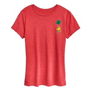 Women's - Peanuts - Woodstock Clover Short Sleeve Graphic T-Shirt - 1 of 4