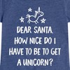Girls' - Instant Message - Dear Santa Get a Unicorn Fitted Short Sleeve Graphic T-Shirt - 2 of 4