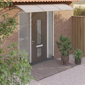 vidaXL Door Canopy Gray 118.1 in.x39.4 in. Polycarbonate - 1 of 4