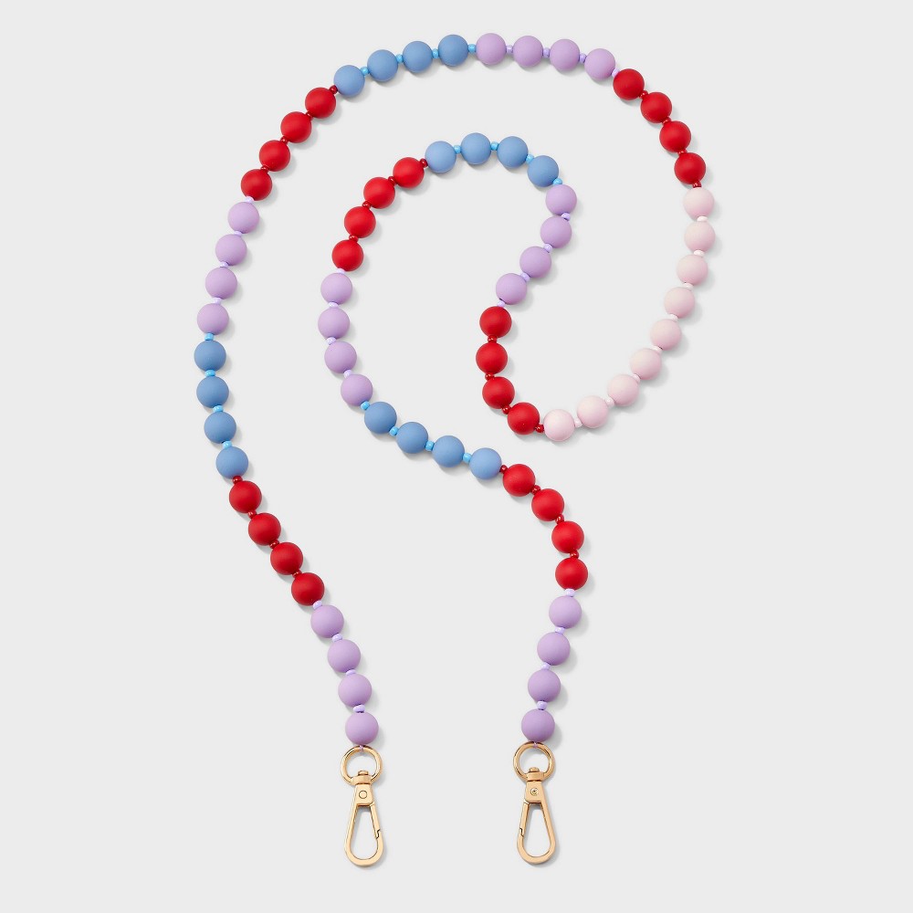 Beaded Accessory Crossbody Wristlet/Phone Strap - A New Day™ Blue/Red