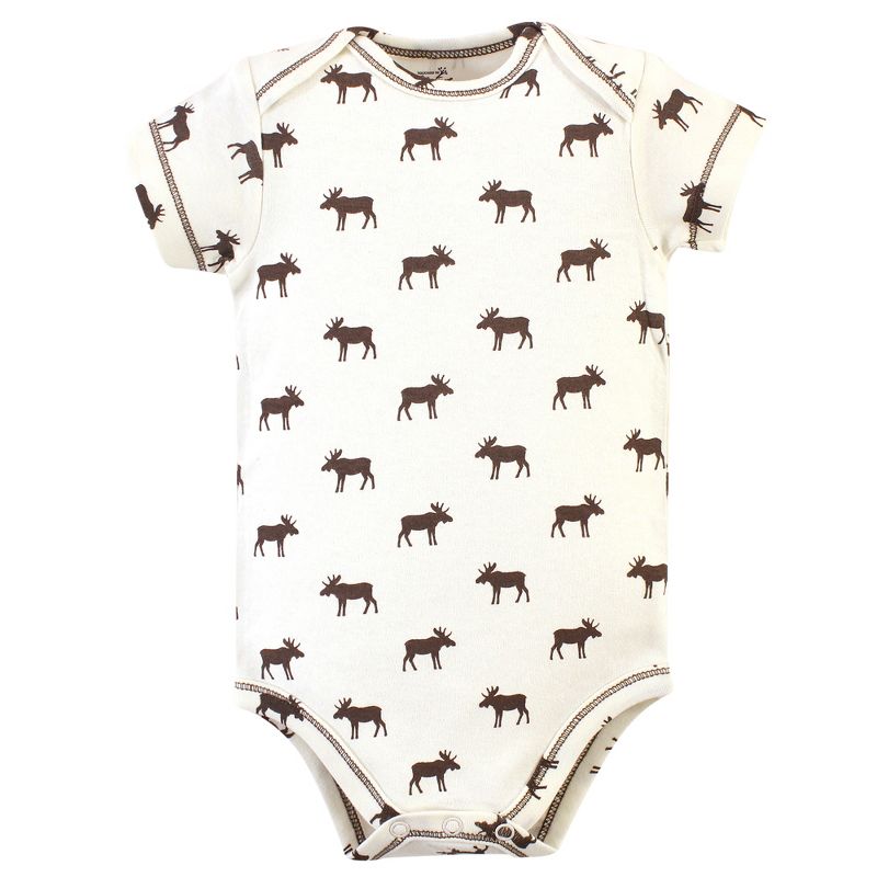 Touched By Nature Baby Boy Organic Cotton Bodysuits 5pk, Moose, 6-9 ...