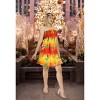 LA LEELA Women's Casual Beach Christmas Tree A line Slit Dresses Tube Top Evening Short Strapless Dress for Women - 3 of 4